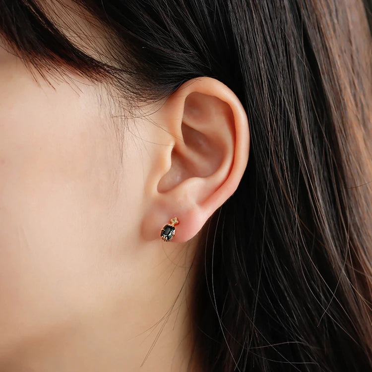 Emotional Factory 925 Sterling Silver 14K Gold Plated Gemstones Vintage Floral Pattern Green Aventurine Peridot Earrings