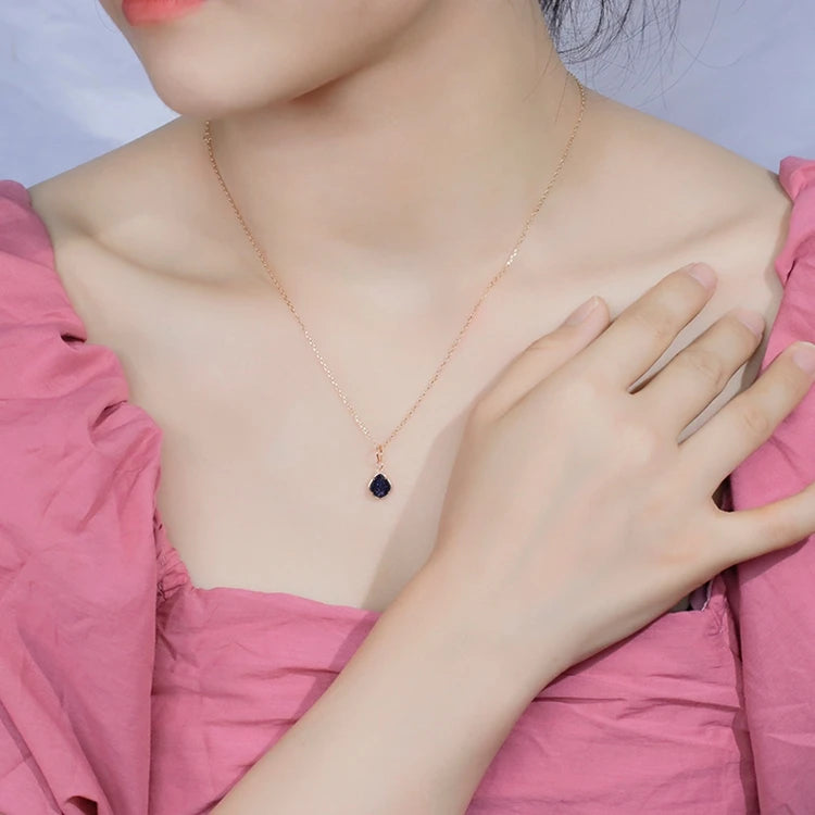 925 Sterling Silver 14K Gold Plated Gemstone Shine North Natural Aventurine Star Necklace