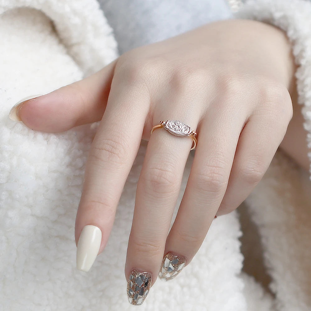 Emotional Factory 925 Sterling Silver 14K Gold Plated Gem Stone Gemstone Anxiety Reversible Cordierite Iolite Dichroite Ring