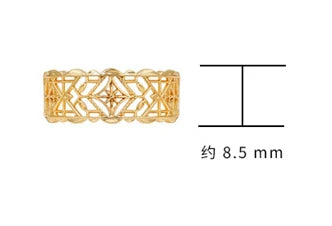Emotional Factory 925 Sterling Silver 14K Gold Plated Retro Vintage Medieval Pattern Irregular Hollow Ring