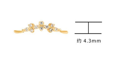 Emotional Factory 925 Sterling Silver 14K Gold Plated Gem Stone Gemstone Cz Zircon Star Paired Ring