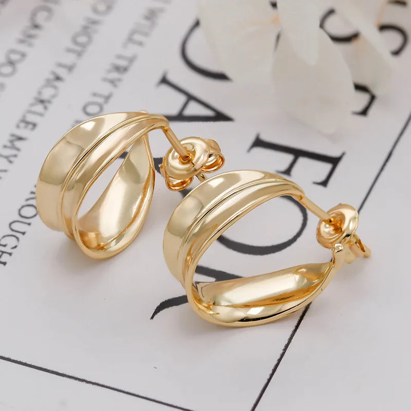 Sterling Silver Jewelry Factorywholesale Japanese Minority Leaves DesignS925Silver Plating14KGold Silver Stud Earrings