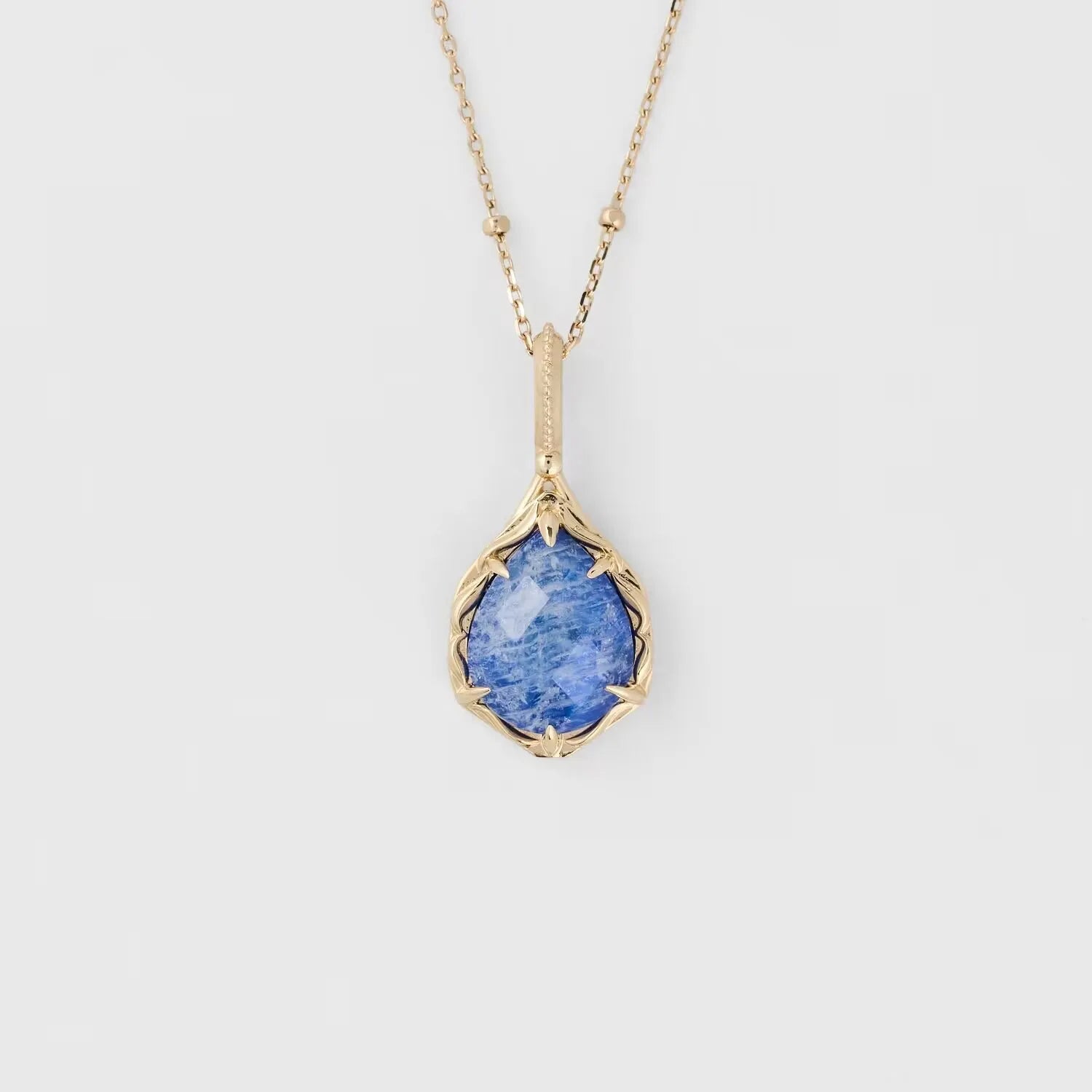 Exquisite Dual-Stone Pendant - Japanese Retro Elegance, S925 Silver 14K Gold Plated Necklace with White Crystal & Lapis Lazuli