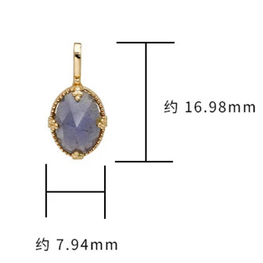 925 Sterling Silver 14K Gold Plated Gem Stone Night Sky Shooting Star Shaped Labradorite Cordierite Iolite Dichroite Necklace