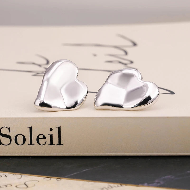 2023 Trendy S925 Sterling Silver Heart Earrings - Versatile Fashion, Factory Wholesale Jewelry