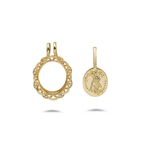 Factory 925 Sterling Silver 14K Gold Plated Gemstone Bunny Star Moon Quadruple Mansion Moissanite Two-Piece Set Pendant