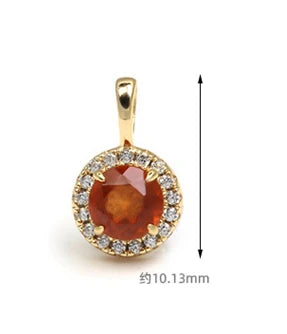 Emotional Factory 925 Sterling Silver 14K Gold Plated Gemstone Natural Red Garnet Pattern Zircon Pendant