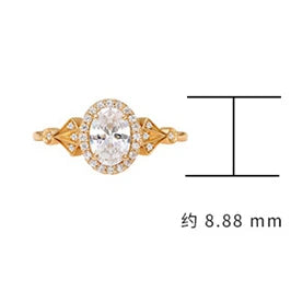 Emotional Factory 925 Sterling Silver 14K Gold Plated Retro Vintage Cz Zircon Ring Geometric Rings