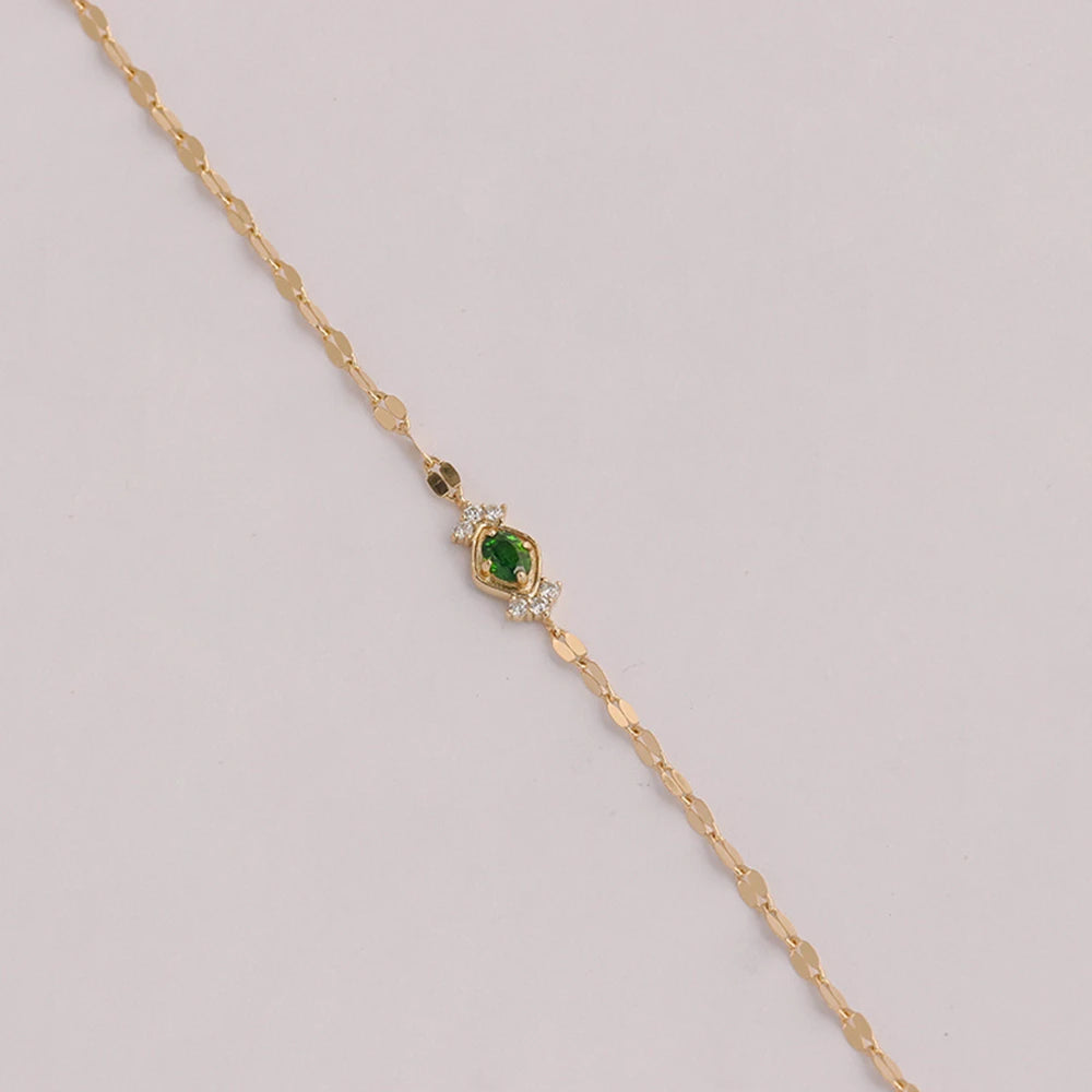 Piedras Pata Joyeria 925 Sterling Silver Gold Plated Stone Gemstone Hollow Geometric Square Retro Cz Zircon Diopside Bracelet