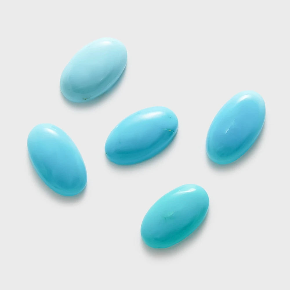 Emotional Factory 925 Sterling Silver 14K Gold Plated Gem Stone Gemstone Retro Egg Stone Artificial Turquoise Necklace