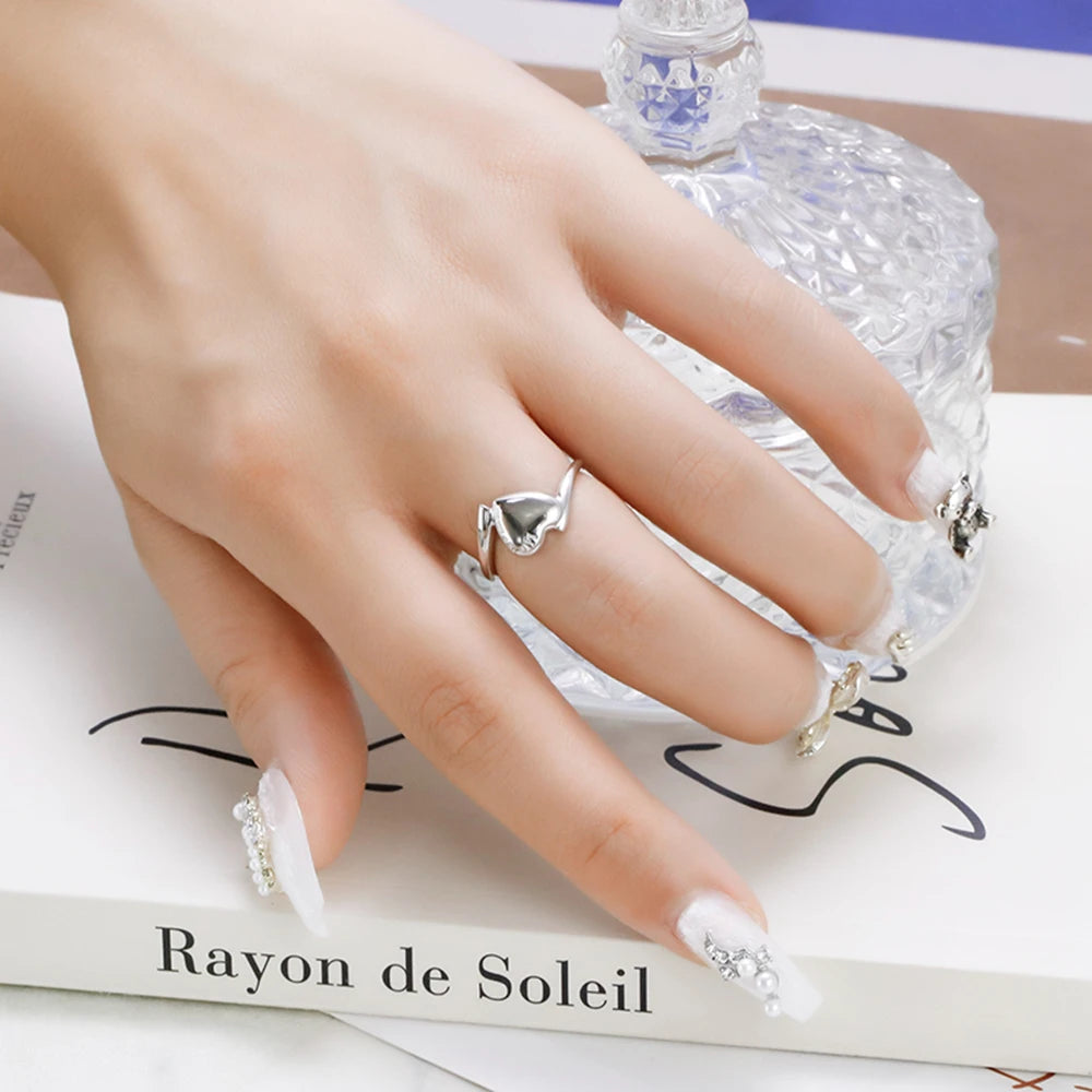 Emotional Factory 925 Sterling Silver 14K Gold Plated Proposal Wedding Glossy Love Heart Ring