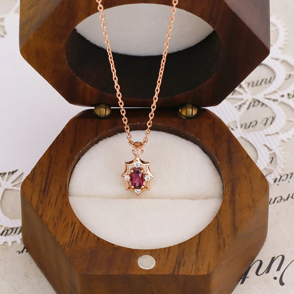 925 Sterling Silver 14K Gold Plated Gemstone Geometrical Sky Blue Topaz Garnet Necklace