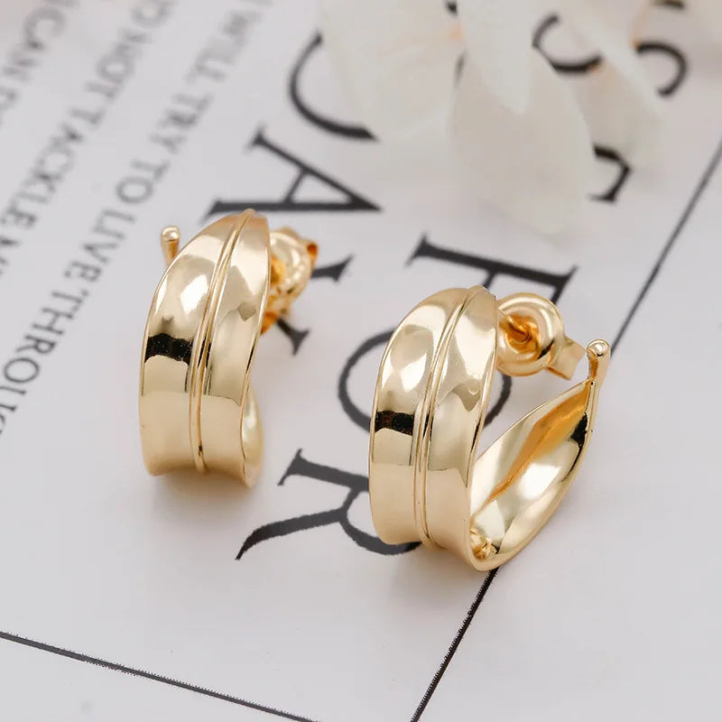 Sterling Silver Jewelry Factorywholesale Japanese Minority Leaves DesignS925Silver Plating14KGold Silver Stud Earrings