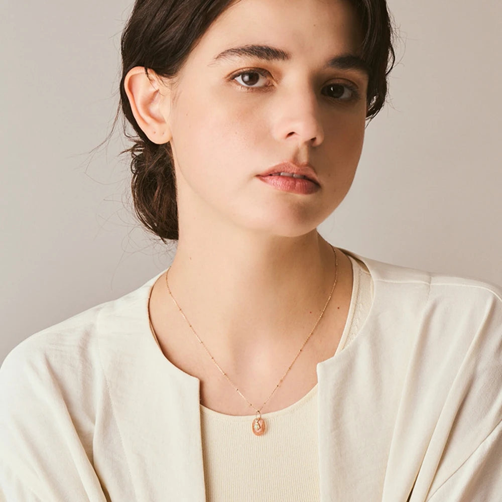 Emotional 925 Sterling Silver 14K Gold Plated Gem Stone Gemstone Geometric Egg Shape Cordierite Strawberry Quartz Pendant