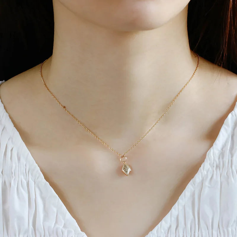 Emotional Factory 925 Sterling Silver 14K Gold Plated Gemstone White Zirconium Double-Sided Open  Closed Lockets Pendant