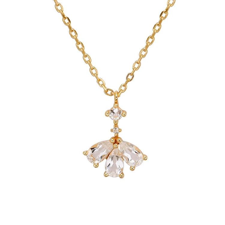 Emotional Factory 925 Sterling Silver 14K Gold Plated Gemstone Oval Natural Stone Ammolite Necklace