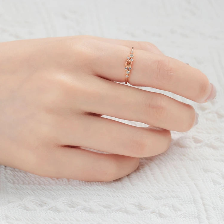 Emotional Factory 925 Sterling Silver 14K Gold Plated Gemstones Starry Night Star Zicon Natural Citrine Ring