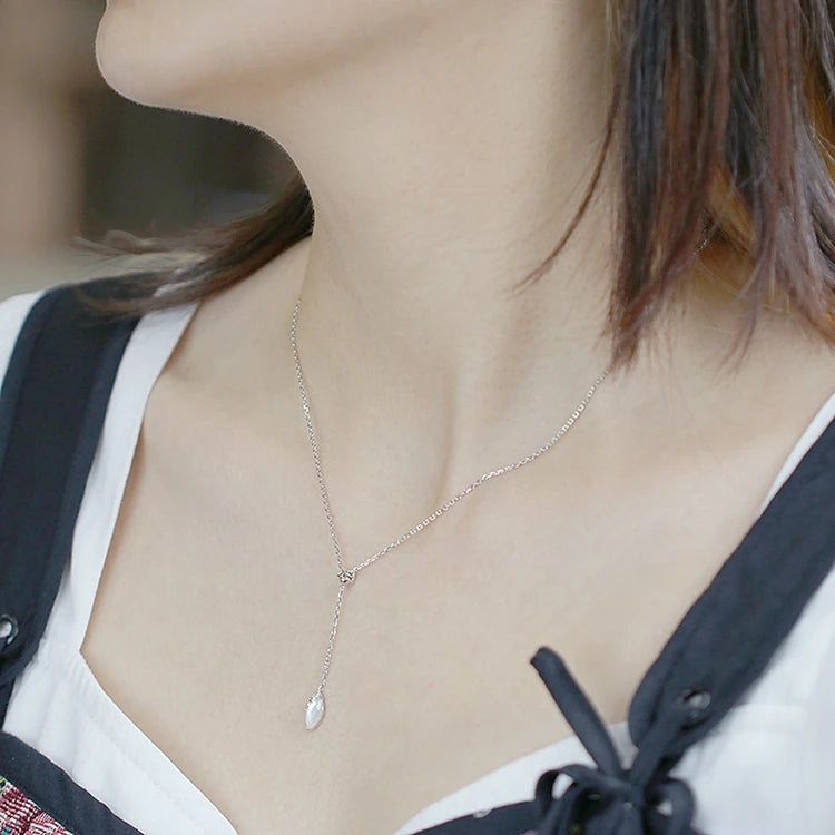 Emotional Factory 925 Sterling Silver 14K Gold Plated Gemstone Water Droplets Rock Crystal Vintage Necklace