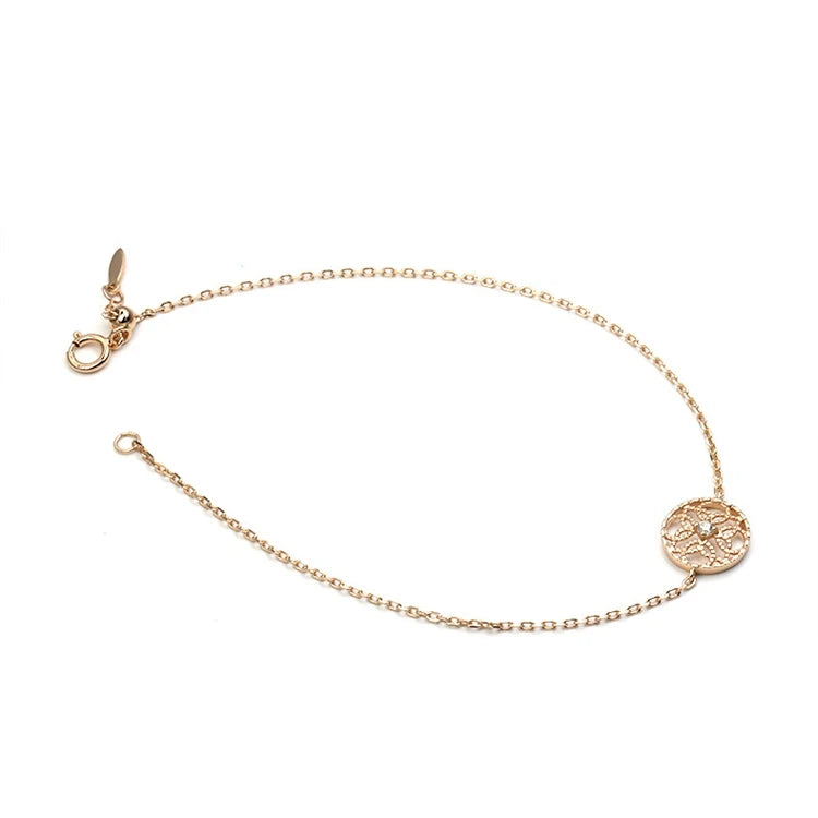 Emotional Schmuck Vergoldet Factory 925 Sterling Silver 14K Gold Plated Gemstone Flower Hollow Pattern Zircon Bracelet