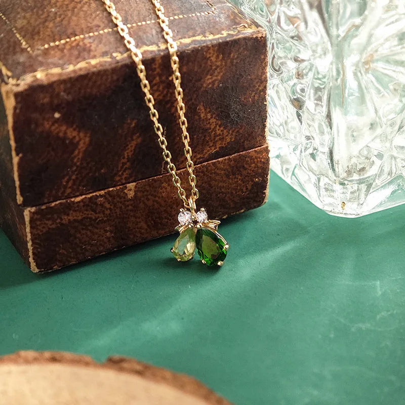 Emotional Factory 925 Sterling Silver 14K Gold Plated Gemstone Love Stone Skull Rose Quartz Pink Crystal Heart Necklace