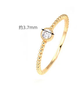 Custom 925 Sterling Silver 14K Gold Plated Natural Stone Gemstone All Match Women Rings Simple Style Fine Single Moissanite Ring