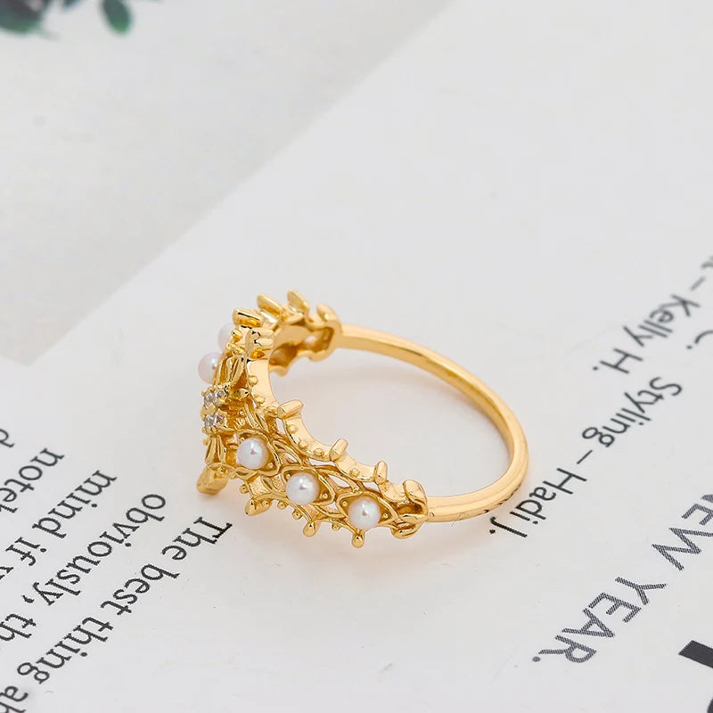 2024 Spring New Arrival Nojes * Same Sweet Style Freshwater Pearl Lace S925 Sterling Silver  Ring