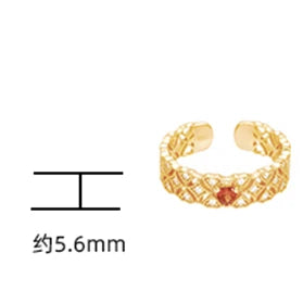 Adjustable Love Red Garnet Lace Ring