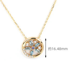 Gemstone Emotional Factory 925 Sterling Silver 14K Gold Plated Stranded Sky London Blue Topaz Tanzanite Necklace