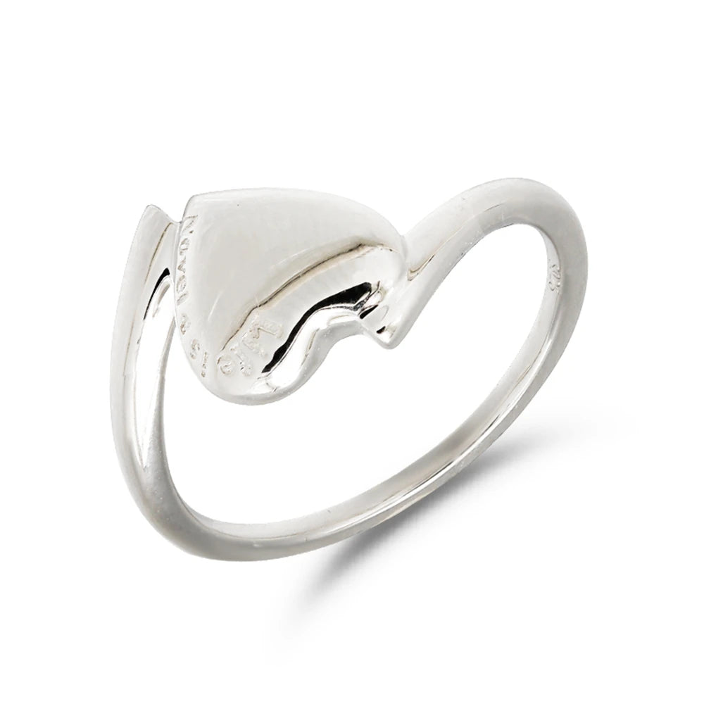 Emotional Factory 925 Sterling Silver 14K Gold Plated Proposal Wedding Glossy Love Heart Ring