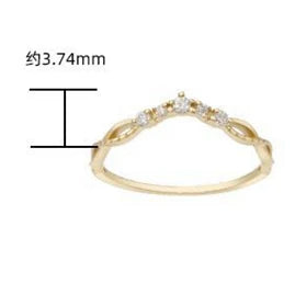925 Sterling Silver 14K Gold Plated Gemstone V Shape Hollow Ring Stacking Rings