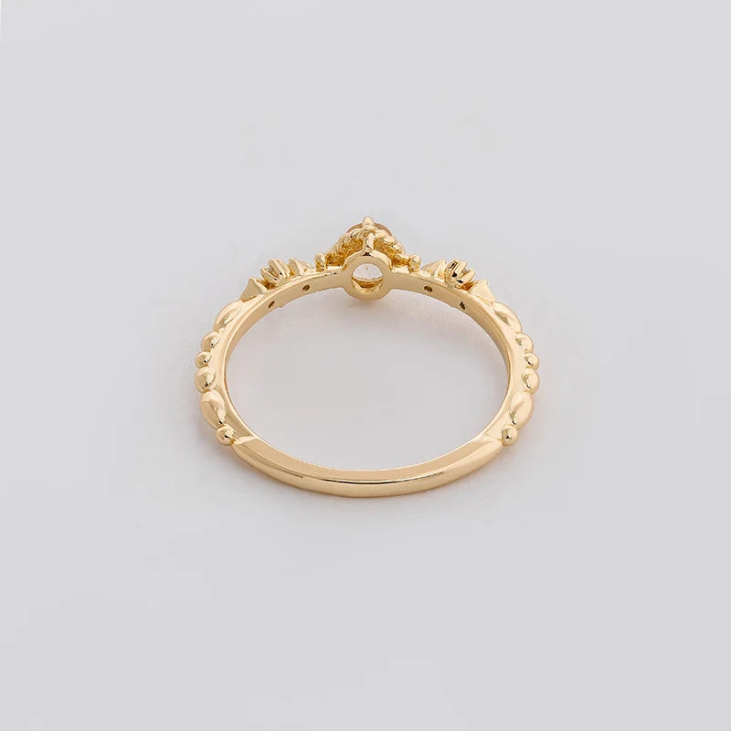 2023 Winter New Product Silver Plated 14K Gold Morganite Stone Ring