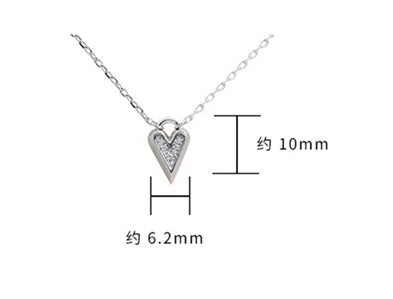 Emotional Factory 925 Sterling Silver 14K Gold Plated Cz Zircon Micro-Set Pendant Peach Heart Necklace