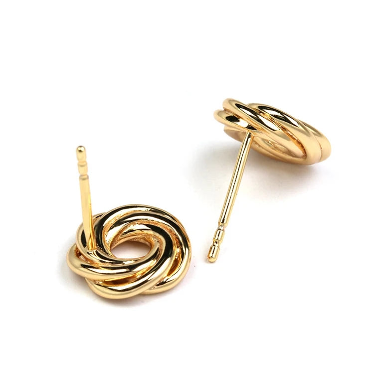 Emotional Factory 925 Sterling Silver 14K Gold Plated Line Combination Wispy Swirl Earrings