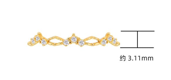 925 Sterling Silver 14K Gold Plated Gemstone Minimalist Vintage Zircon Crown Ring