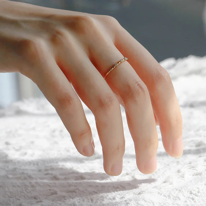 Emotional Factory 925 Sterling Silver 14K Gold Plated Gemstone Moissanite Diamond Star Ring