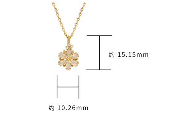 925 Sterling Silver 14K Gold Plated Gemstone Retro Hollow Flower Tanzanite Zircon  Synthetic Artificial Opal Necklace