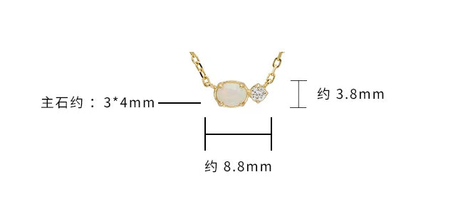 Emotional Factory 925 Sterling Silver 14K Gold Plated Gemstone Cz Zircon Geometric Natural African Opal Necklace