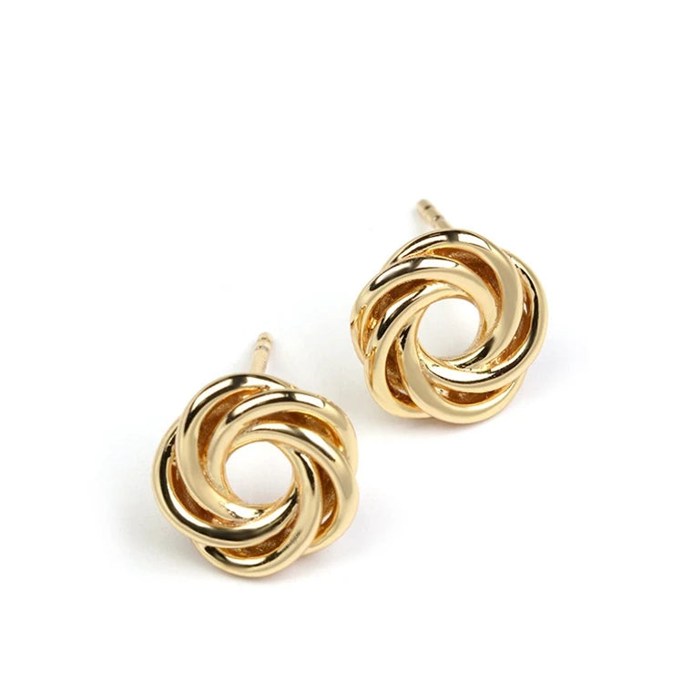 Emotional Factory 925 Sterling Silver 14K Gold Plated Line Combination Wispy Swirl Earrings