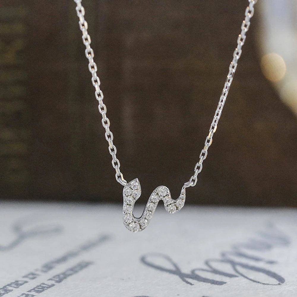 Emotional Factory 925 Sterling Silver 14K Gold Plated Gemstone Rainbow Stone Small Cute Snake Zircon Necklace