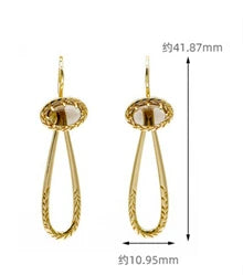 Emotional Factory 925 Sterling Silver 14K Gold Plated Gemstone Natural Citrine Drop Pendant Earrings