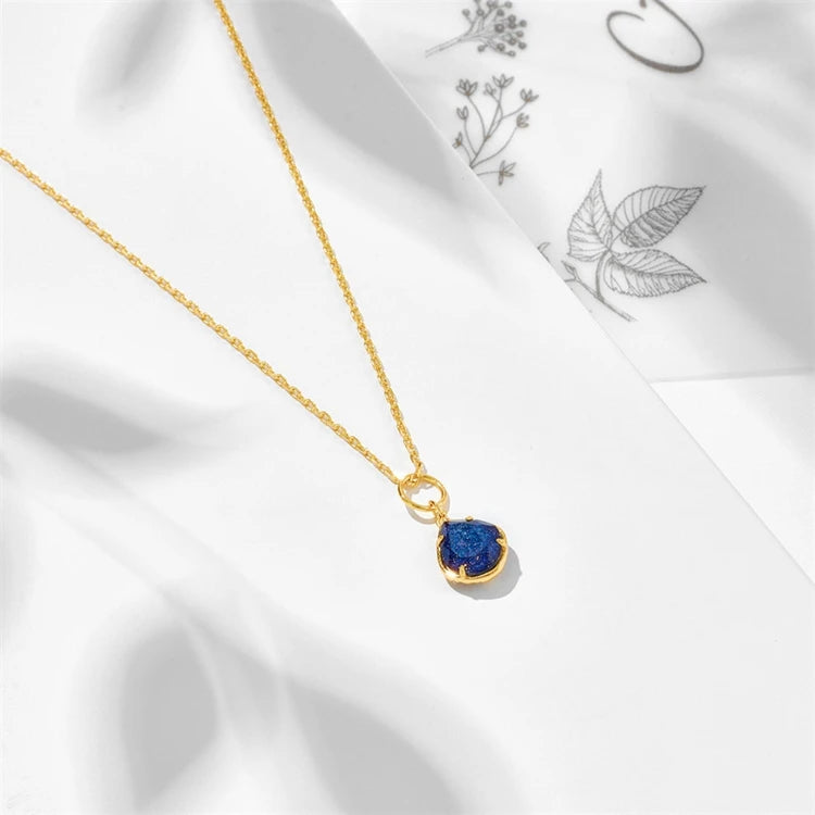 925 Sterling Silver 14K Gold Plated Gemstone Shine North Natural Aventurine Star Necklace