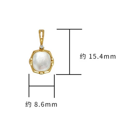 Factory Hot 925 Sterling Silver 14K Gold Plated Gem Stone Gemstone Elegant Geometric Square Rock Crystal Seashell Necklace