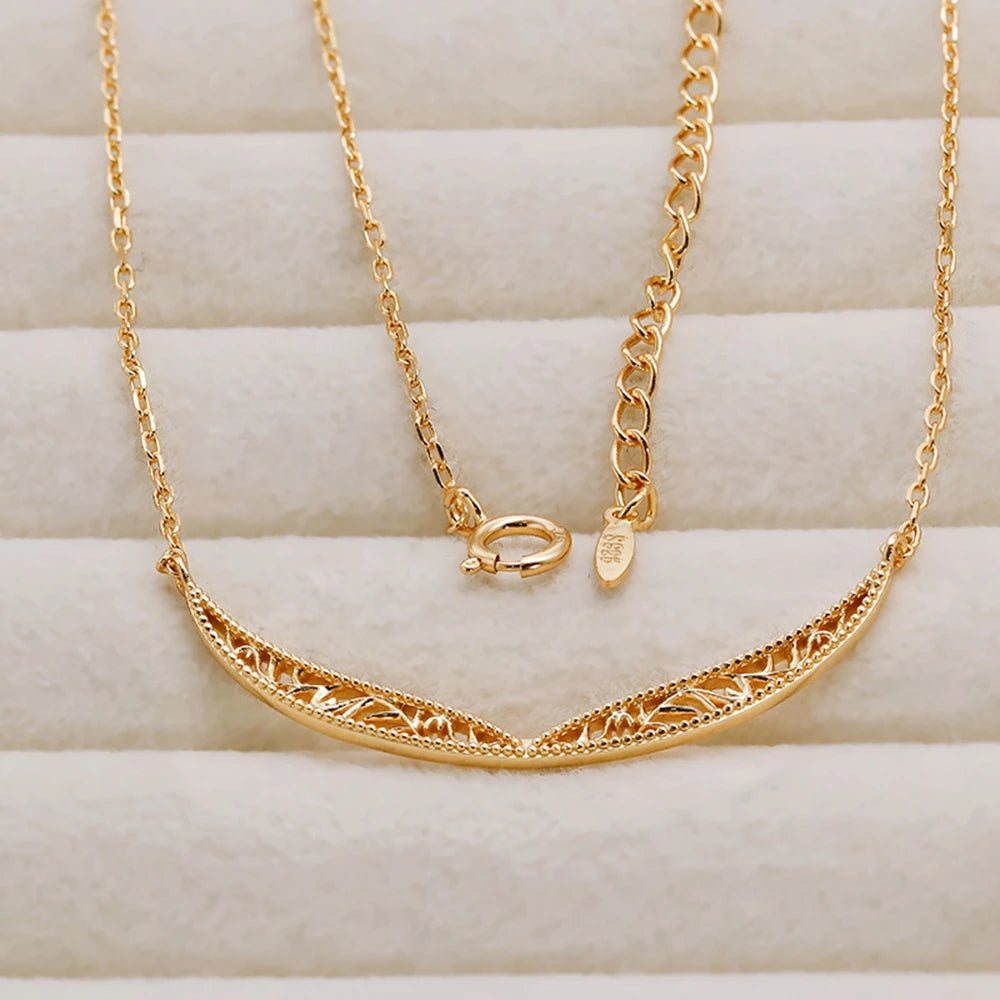 925 Sterling Silver 14K Gold Plated Vintage Hollow Bead Wing Necklace With Matching Pendant Available