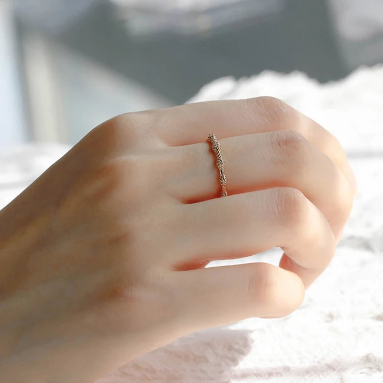 Emotional Factory 925 Sterling Silver 14K Gold Plated Bee Zircon Personalised Design Magices School Magic Wand Ring