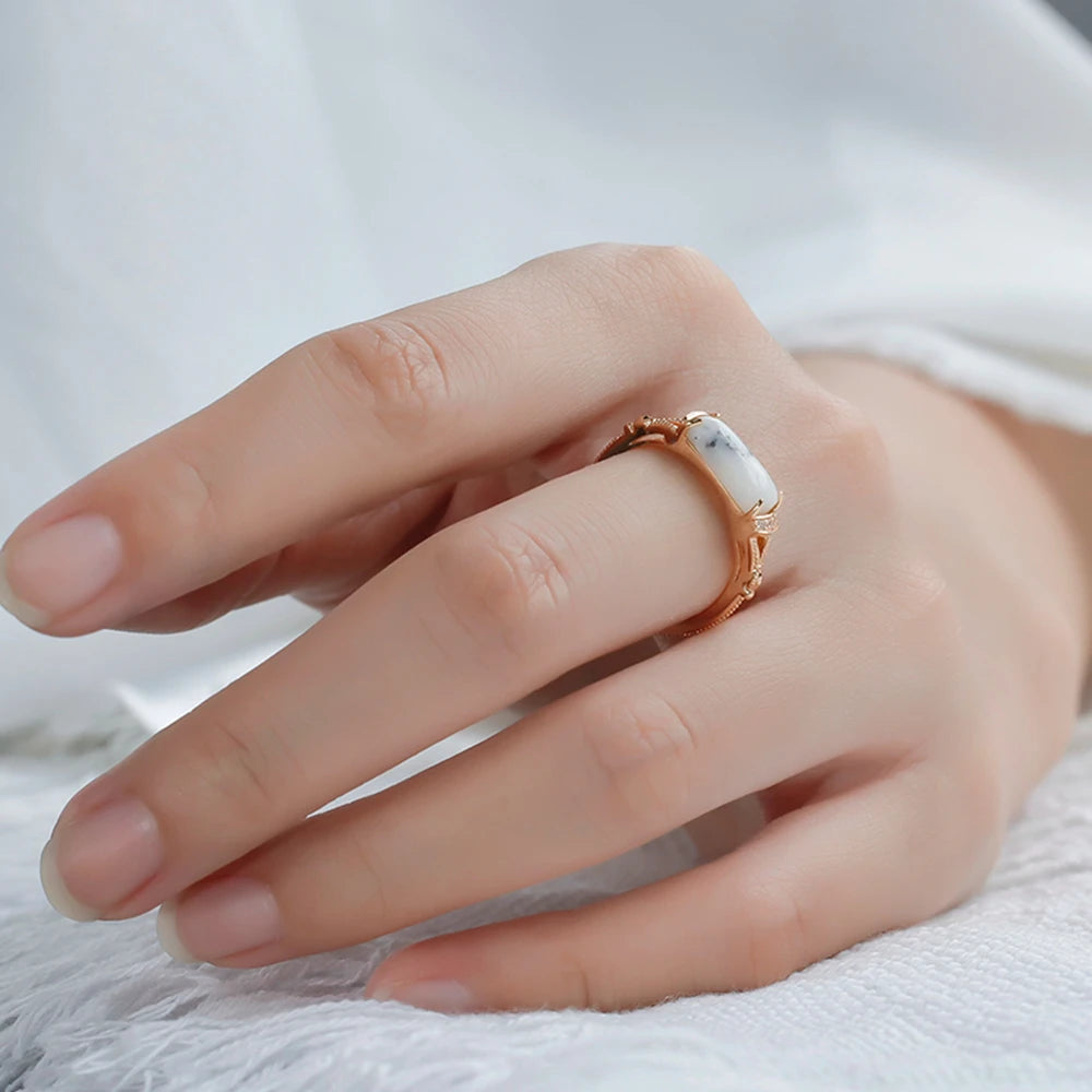 Gem Geometry Rectangular Baguette Opal Ring