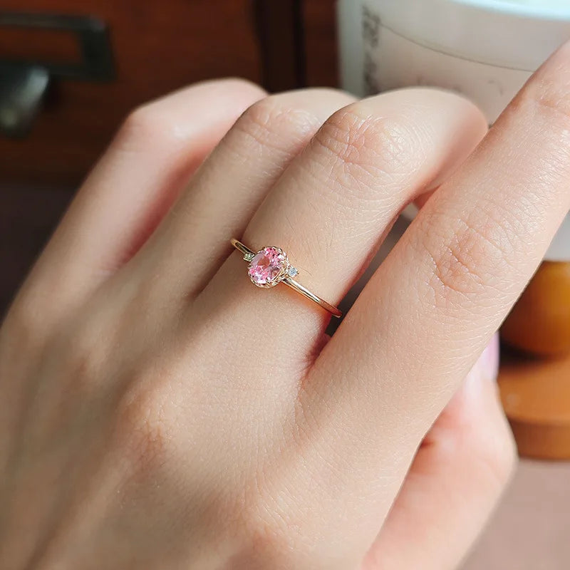 Emotional Factory 925 Sterling Silver 14K Gold Plated Love Eros Arrow Pink Cultured Gemstone Ring