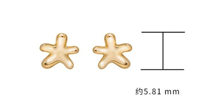 Emotional Factory 925 Sterling Silver 14K Gold Plated Simplicity Starfish Mini Flowers Earrings