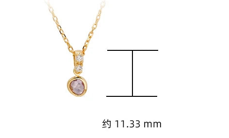 Emotional Factory 925 Sterling Silver 14K Gold Plated Gemstone Cz Zircon Ring Irregularly Natural Amethyst Necklace