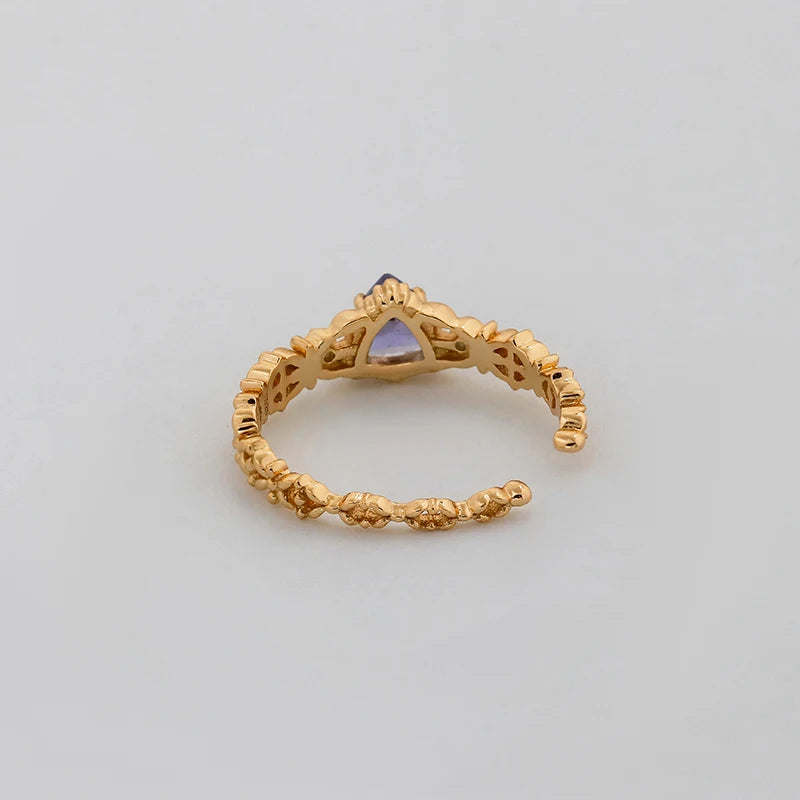 14K Gold Plated S925 Sterling Silver Tanzanite Ear Buckle Earrings  Natural Gemstone, Fine Jewelry for Women