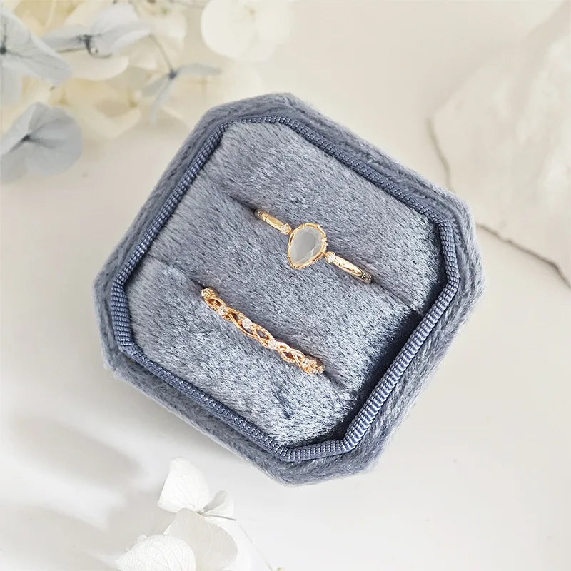 Emotional Factory 925 Sterling Silver 14K Gold Plated Gemstone Cz Zircon Agate Drop Ring